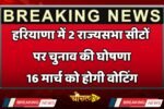 Elections announced for two Rajya Sabha seats in Haryana